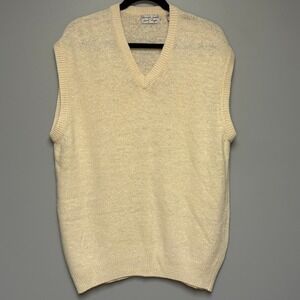 VTG Michael Jordan Brand Minimalist Preppy Silk Wool Mens Sweater Vest Sz L
